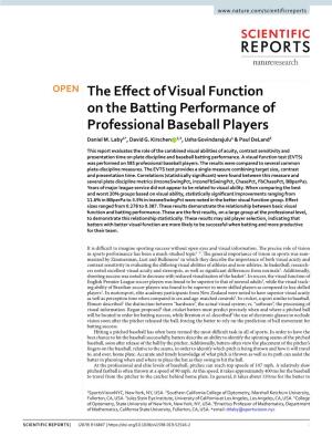 The Effect of Visual Function on the Batting Performance of Professional Baseball Players