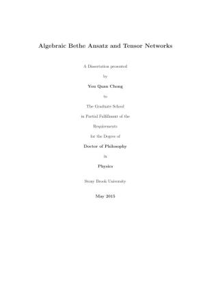 Algebraic Bethe Ansatz and Tensor Networks