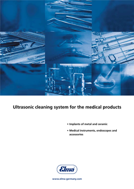 Ultrasonic Cleaning System for the Medical Products