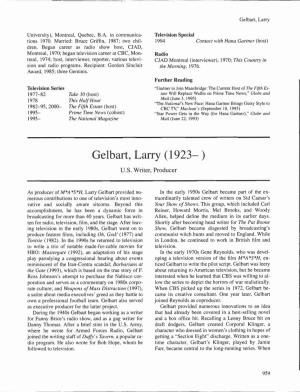 Gelbart, Larry (1923- ) U.S