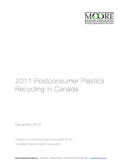 2011 Postconsumer Plastics Recycling in Canada
