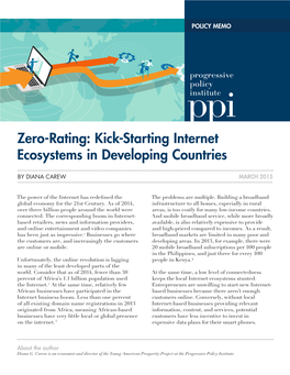 Zero-Rating: Kick-Starting Internet Ecosystems in Developing Countries
