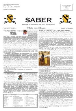 SABER Published by and for the Veterans of the Famous 1St Cavalry Division