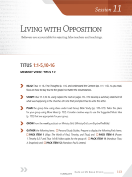 Living with Opposition Believers Are Accountable for Rejecting False Teachers and Teachings