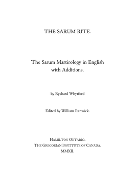 Sarum Martirology English.Pdf