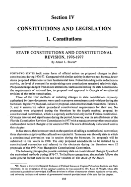 Constitutions and Legislation 1