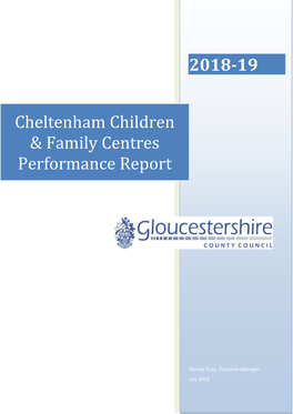 Cheltenham Children & Family Centres Performance Report