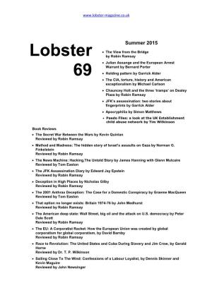 Lobster 69 Summer 2015