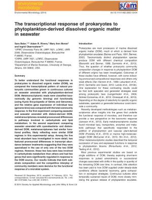 The Transcriptional Response of Prokaryotes to Phytoplanktonderived Dissolved Organic Matter in Seawater