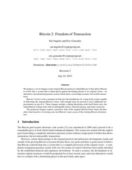 Bitcoin 2: Freedom of Transaction