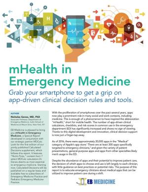 Mhealth in Emergency Medicine Grab Your Smartphone to Get a Grip on App-Driven Clinical Decision Rules and Tools