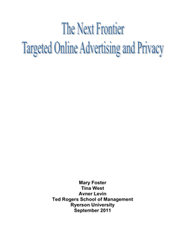 The Next Frontier Targeted Online Advertising and Privacy