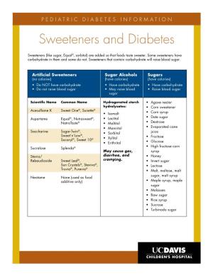 Sweeteners and Diabetes