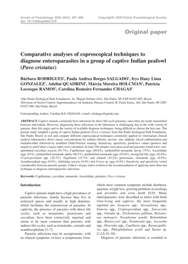 Original Paper Comparative Analyses of Coproscopical Techniques To