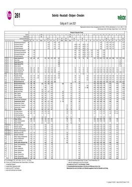 261 Sebnitz - Neustadt - Stolpen - Dresden Gültig Ab 01