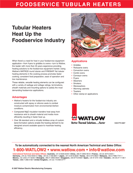 Tubular Heaters Heat up the Foodservice Industry