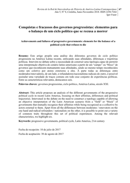 Elementos Para O Balanço De Um Ciclo Político Que Se Recusa a Morrer