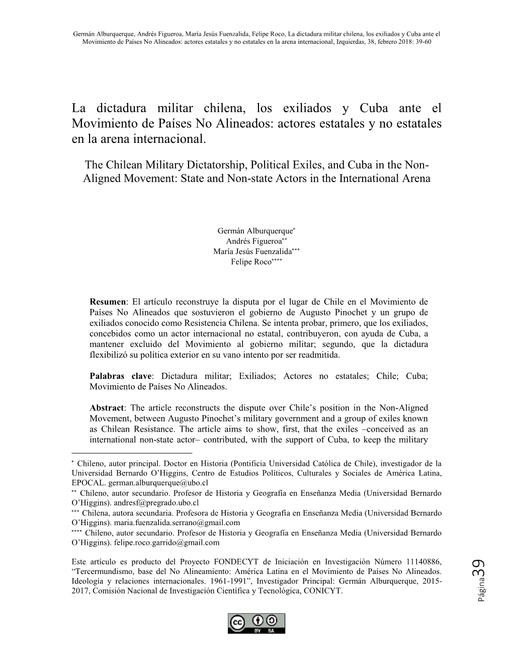 La Dictadura Militar Chilena, Los Exiliados Y Cuba Ante El