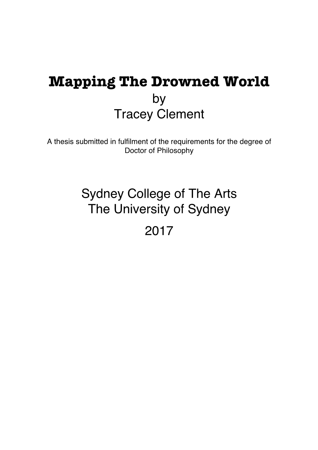 Mapping the Drowned World by Tracey Clement