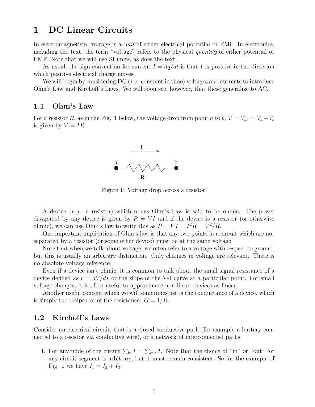 1 DC Linear Circuits