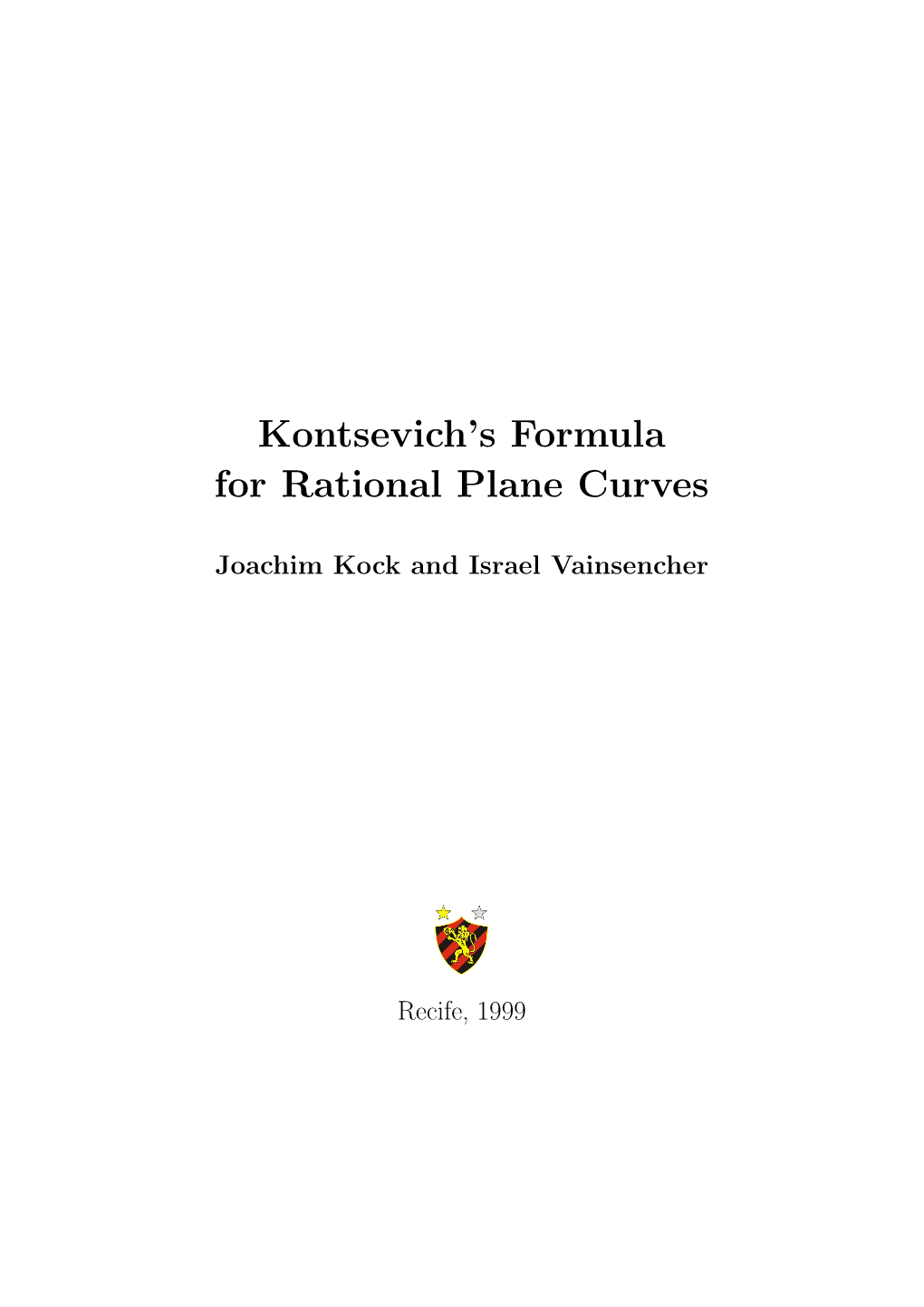 Kontsevich's Formula for Rational Plane Curves