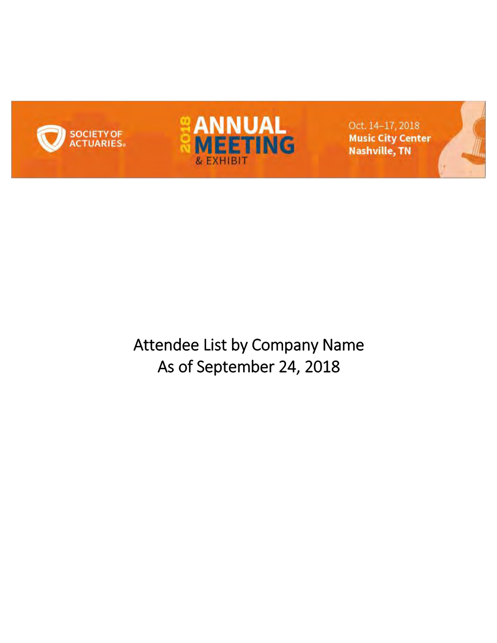 Attendee List by Company Name