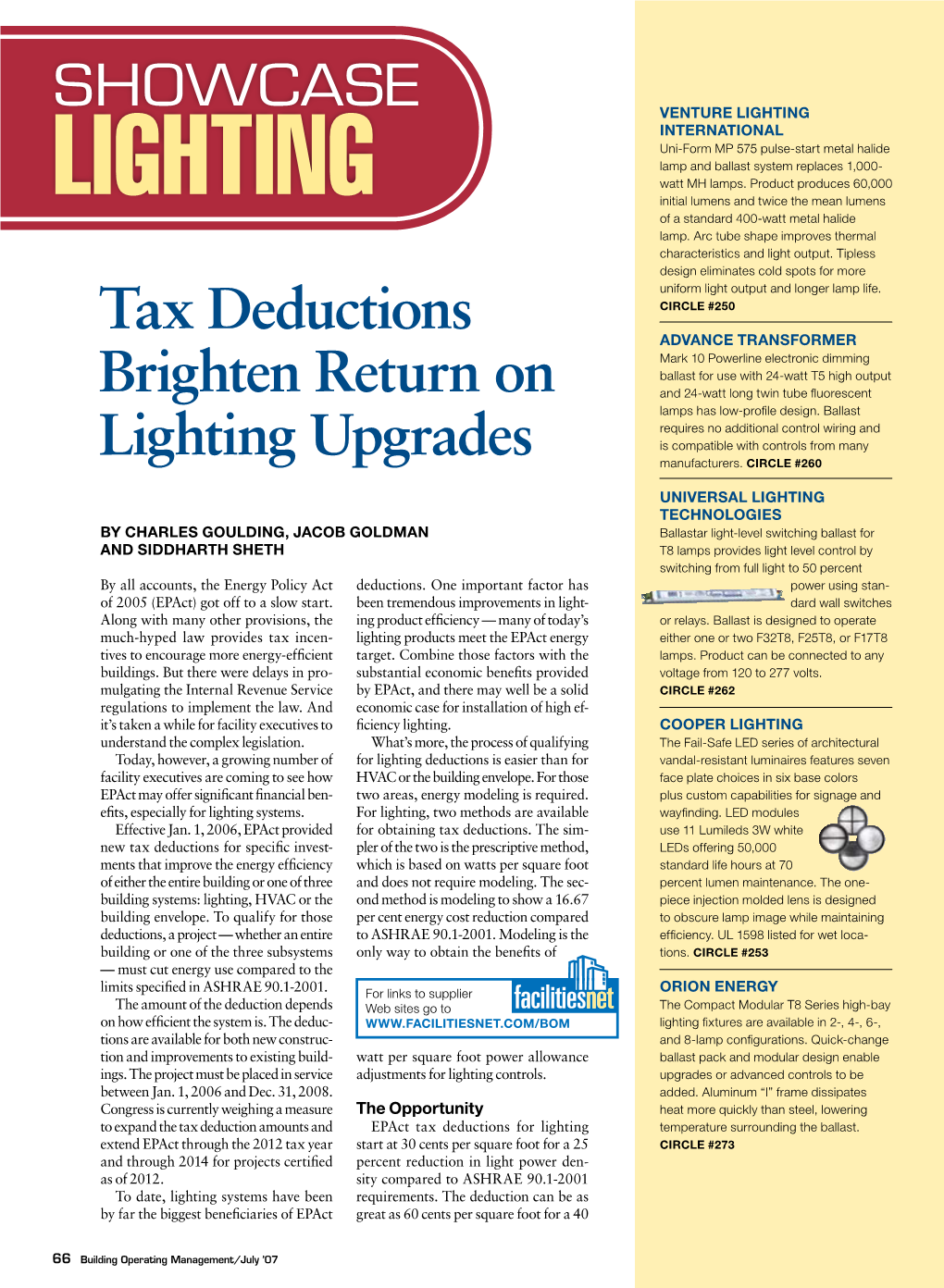 Lighting International Uni-Form MP 575 Pulse-Start Metal Halide Lamp and Ballast System Replaces 1,000- Watt MH Lamps