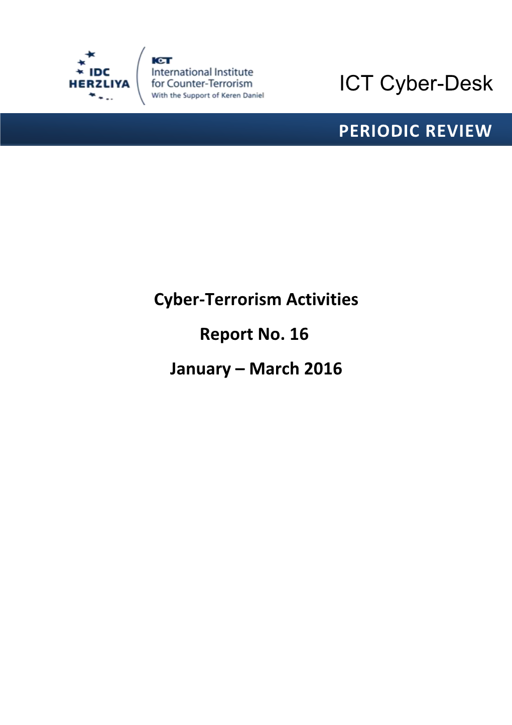 Cyber-Terrorism Activities Report No. 16 January