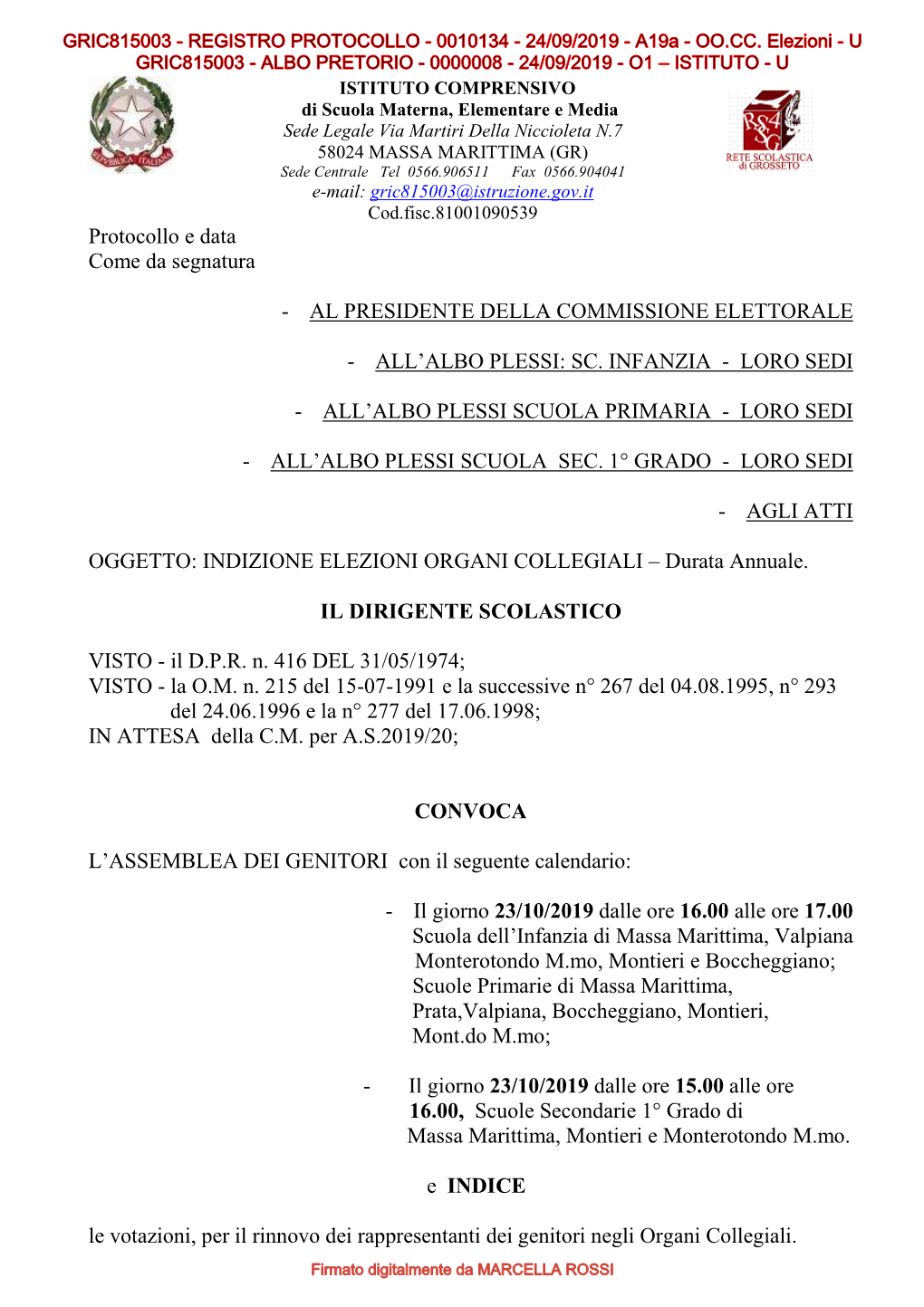 Sc. Infanzia - Loro Sedi