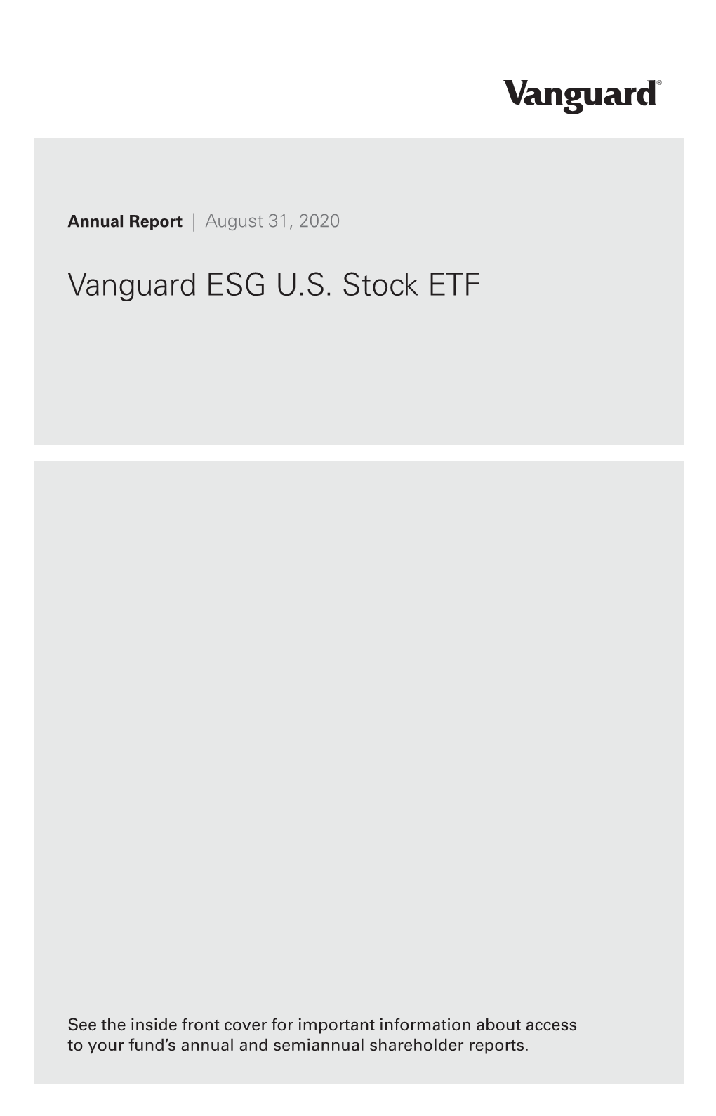 Vanguard ESG U.S. Stock ETF