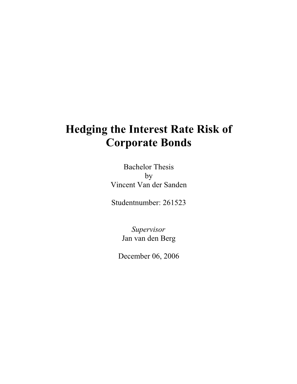 Interest Rate Risk of Corporate Bonds