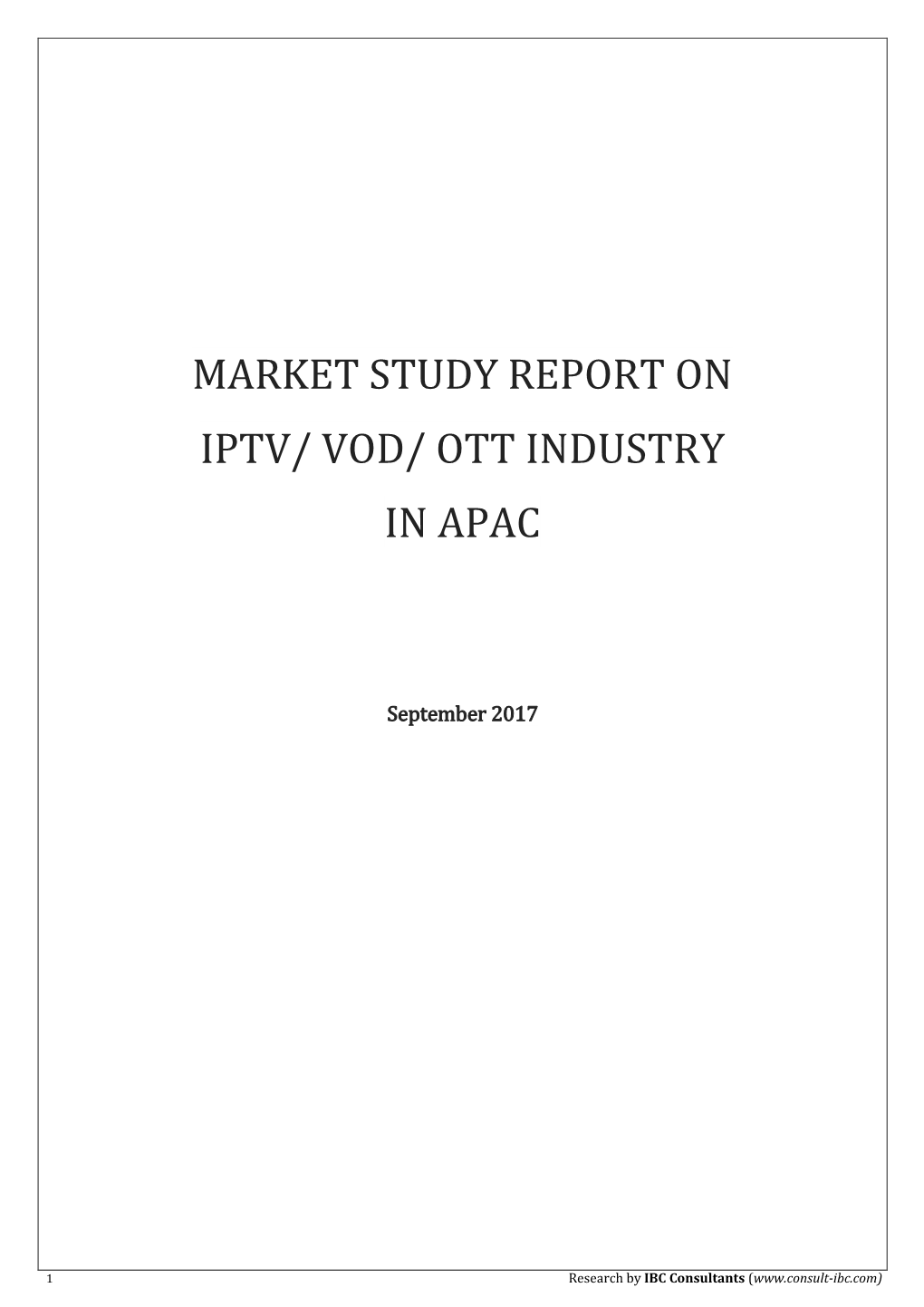 Vod/ Ott Industry in Apac