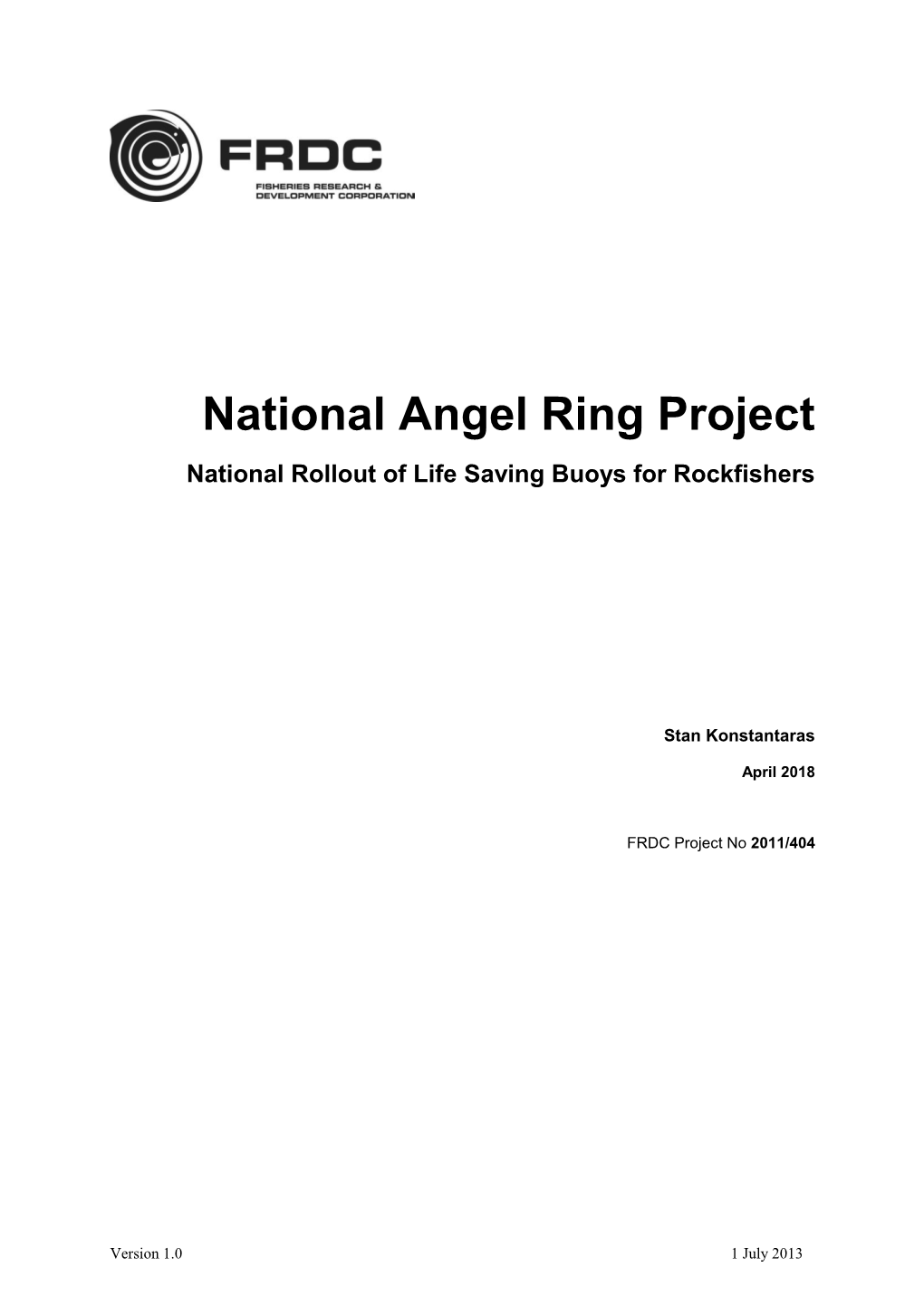 National Angel Ring Project National Rollout of Life Saving Buoys for Rockfishers