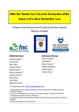 After the Smoke Has Cleared: Evaluation of the Impact of a New Smokefree Law