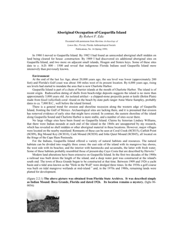 Aboriginal Occupation of Gasparilla Island by Robert F