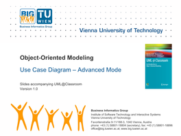 Object-Oriented Modeling Use Case Diagram – Advanced Mode