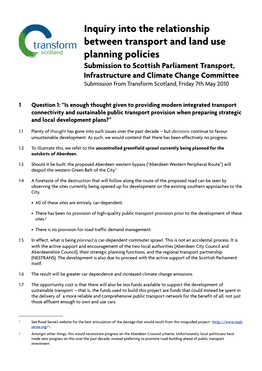 TICC Land Use Inquiry Evidence V0.5 CH