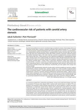 The Cardiovascular Risk of Patients with Carotid Artery Stenosis