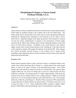 Nassau Sound Morphological Changes