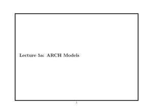Lecture 5A: ARCH Models