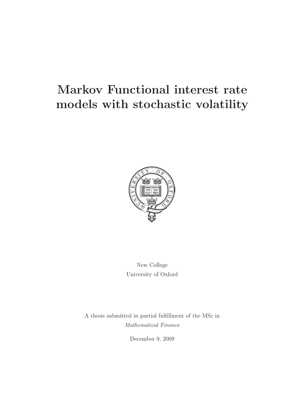 Markov Functional Interest Rate Models with Stochastic Volatility