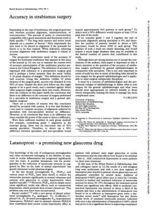 Latanoprost a Promising New Glaucoma Drug