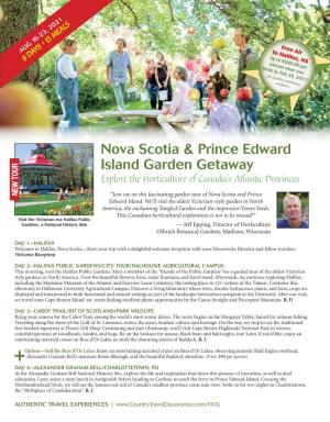 Nova Scotia & Prince Edward Island Garden Getaway