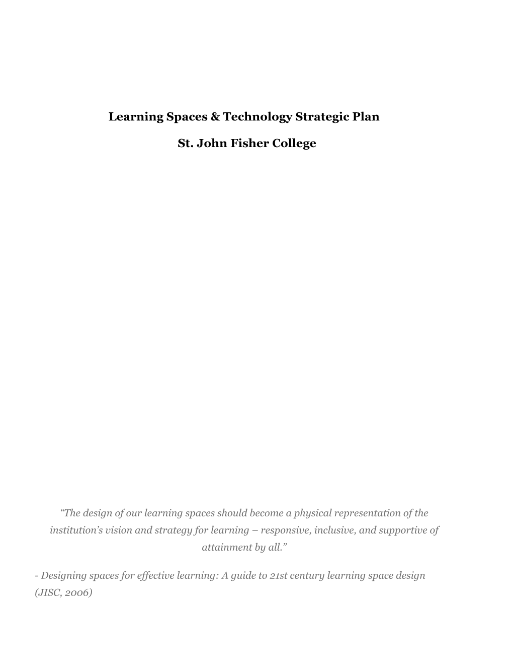 Learning Space & Technology Strategic Plan