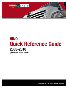 Quick Reference Guide 2005-2010 (Updated June, 2009)