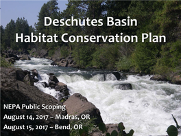 The Deschutes Basin Habitat Conservation Plan (DBHCP)