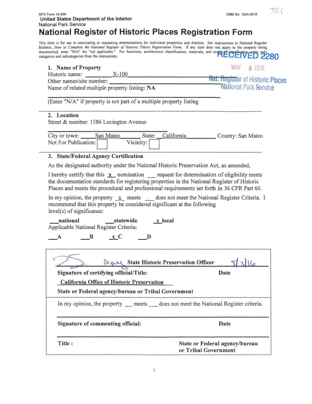 National Register of Historic Places Registration Form Nc