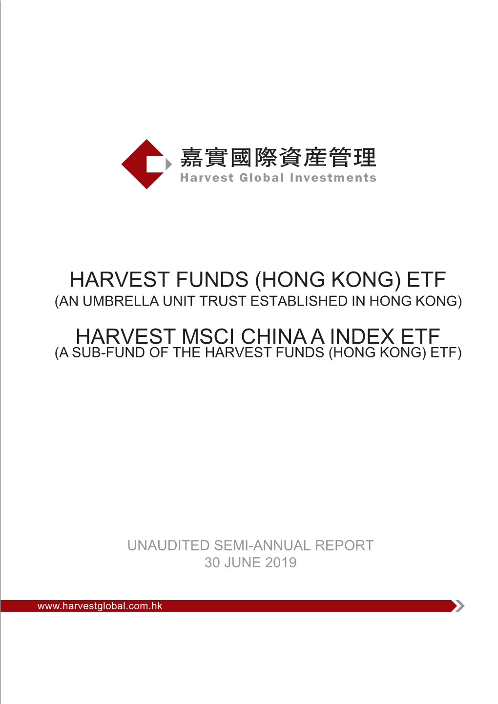 Etf Harvest Msci China a Index