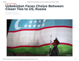 Uzbekistan Faces Choice Between Closer Ties to US, Russia