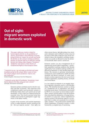 Out of Sight: Migrant Women Exploited in Domestic Work